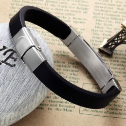 Bracelet Jonc En Titane Et Silicone Pour Homme D'Excellente Qualité