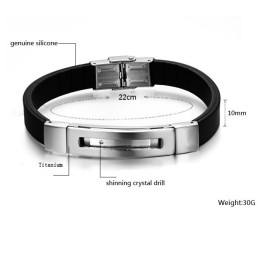 Bracelet Jonc En Titane Et Silicone Pour Homme D'Excellente Qualité
