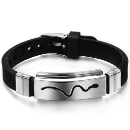 Bracelet Jonc En Titane Et Silicone À Larges Variétés