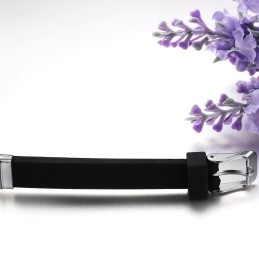 Bracelet Jonc En Titane Et Silicone À Larges Variétés