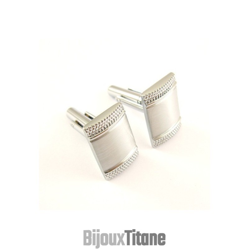 Boutons De Manchette Oblongs Convexes En Titane Tendance Boutons De Manchette Oblongs Convexes En Titane Tendance
