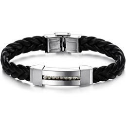 Le Bracelet En Cuir Titane Avec Strass, La Reine De La Qualité