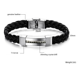 Le Bracelet En Cuir Titane Avec Strass, La Reine De La Qualité