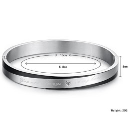 Bracelet En Titane De Qualité Stable Pour Amoureux Avec Strass