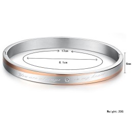 Bracelet En Titane De Qualité Stable Pour Amoureux Avec Strass