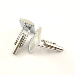 Boutons De Manchette Oblongs Convexes En Titane Tendance