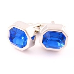 Boutons De Manchette Tendance En Titane Avec Opale Bleue