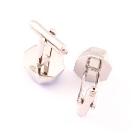 Boutons De Manchette Tendance En Titane Avec Opale Bleue