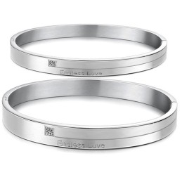 Bracelet En Titane Concis D'Excellente Qualité Pour Amoureux Avec Strass