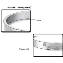Bracelet En Titane Concis D'Excellente Qualité Pour Amoureux Avec Strass