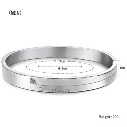 Bracelet En Titane Concis D'Excellente Qualité Pour Amoureux Avec Strass