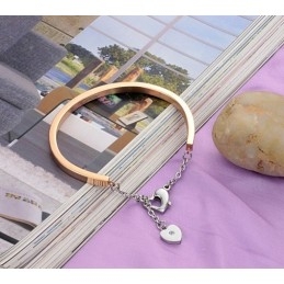 Bracelet Jonc En Titane De Qualité Fiable En Forme De Cadenas Pour Femme