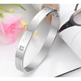 Bracelet En Titane Avec Strass Pour Amoureux, Qualité Et Quantité Garanties