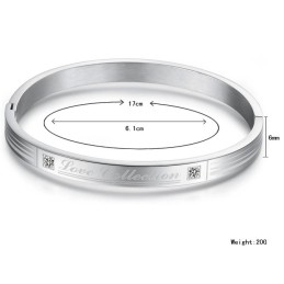 Bracelet En Titane Avec Strass Pour Amoureux, Qualité Et Quantité Garanties
