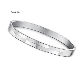 Bracelet Jonc En Titane À Grille Large Pour Amoureux