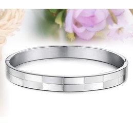 Bracelet Jonc En Titane À Grille Large Pour Amoureux