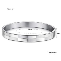 Bracelet Jonc En Titane À Grille Large Pour Amoureux