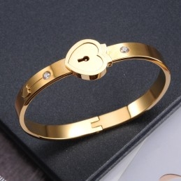 Bracelet Jonc En Titane Avec Fermoir De Sécurité Pour Les Amoureux