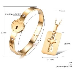 Bracelet Jonc En Titane Avec Fermoir De Sécurité Pour Les Amoureux