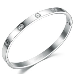 Bracelet Jonc En Titane Pour Femme De Haute Qualité Avec Diamant