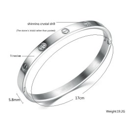 Bracelet Jonc En Titane Pour Femme De Haute Qualité Avec Diamant