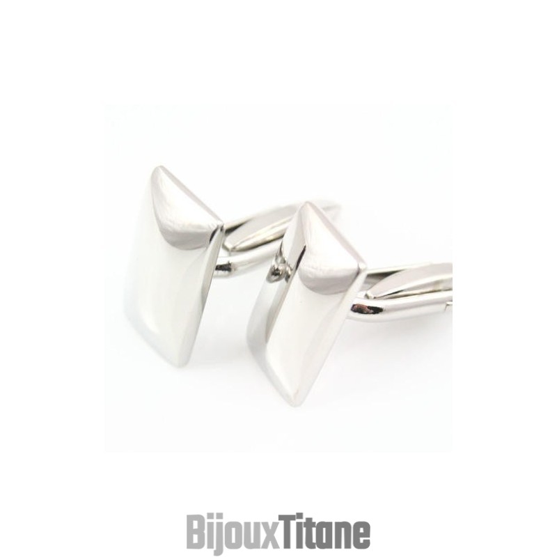 Boutons De Manchette Convexes Oblongs En Titane