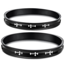 Bracelet Jonc Croisé En Titane Durable Pour Les Amoureux