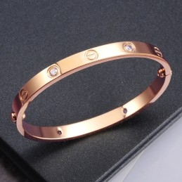 Bracelet Jonc En Titane Avec Strass Pour Femme