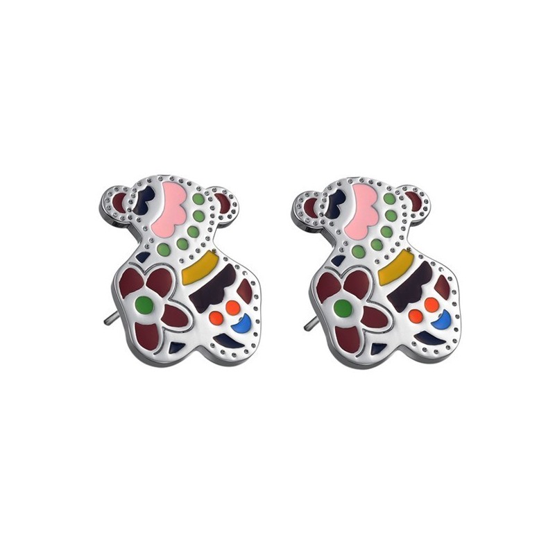 Boucles D'Oreilles En Titane En Forme D'Ours Pour Femme, De Qualité Stable Boucles D'Oreilles En Titane En Forme D'Ours Pour Femme, De Qualité Stable