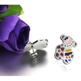 Boucles D'Oreilles En Titane En Forme D'Ours Pour Femme, De Qualité Stable