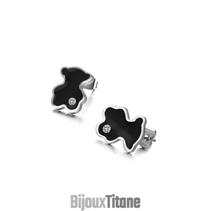 Boucles D'Oreilles En Titane En Forme D'Ours Pour Femme, De Renommée Mondiale, Avec Diamants Boucles D'Oreilles En Titane En Forme D'Ours Pour Femme, De Renommée Mondiale, Avec Diamants