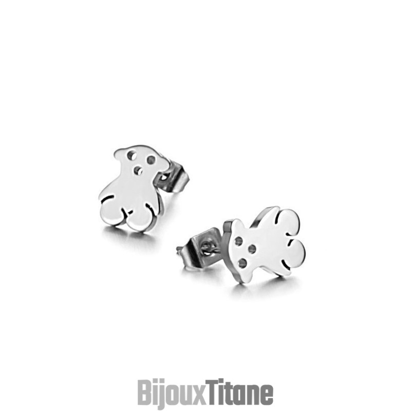 Boucles D'Oreilles En Titane En Forme D'Ours Pour Femme, De Réputation Fiable