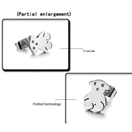 Boucles D'Oreilles En Titane En Forme D'Ours Pour Femme, De Réputation Fiable