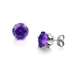 Boucles D'Oreilles En Titane Violet Pour Femme Avec Diamants, Réputées Pour Leur Qualité Supérieure