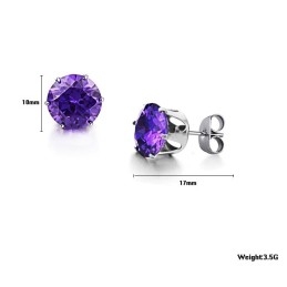 Boucles D'Oreilles En Titane Violet Pour Femme Avec Diamants, Réputées Pour Leur Qualité Supérieure