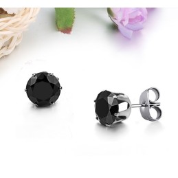 Boucles D'Oreilles En Titane Noir Pour Homme De Haute Qualité Avec Diamant