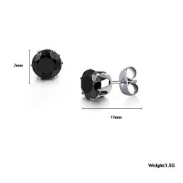 Boucles D'Oreilles En Titane Noir Pour Homme De Haute Qualité Avec Diamant