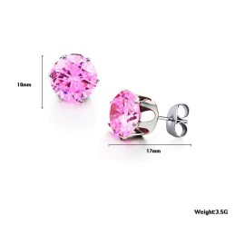 Boucles D'Oreilles En Titane Rose Pour Femme Avec Diamants