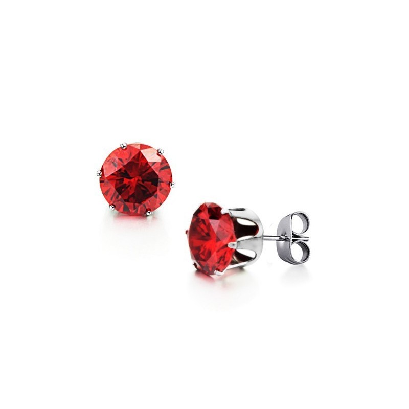 Boucles D'Oreilles En Titane Rouge Pour Femme, Excellente Qualité, Avec Strass Boucles D'Oreilles En Titane Rouge Pour Femme, Excellente Qualité, Avec Strass