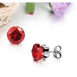 Boucles D'Oreilles En Titane Rouge Pour Femme, Excellente Qualité, Avec Strass