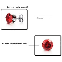 Boucles D'Oreilles En Titane Rouge Pour Femme, Excellente Qualité, Avec Strass