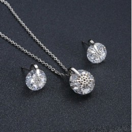 Collier Et Boucles D'Oreilles Flocon De Neige En Titane Pour Femme Avec Strass, Qualité Et Quantité Garanties