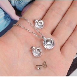 Collier Et Boucles D'Oreilles Flocon De Neige En Titane Pour Femme Avec Strass, Qualité Et Quantité Garanties