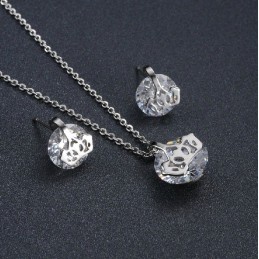 Collier Et Boucles D'Oreilles En Titane Pour Femme, De Qualité Fiable, Avec Strass