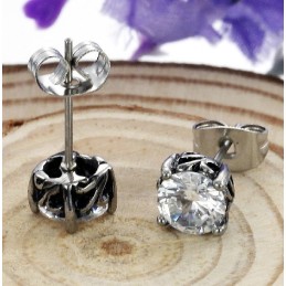 Boucles D'Oreilles Unisexes En Titane Avec Strass, La Reine De La Qualité
