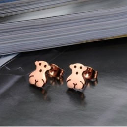 Boucles D'Oreilles En Titane En Forme D'Ours Pour Femme, Qualité Et Quantité Garanties