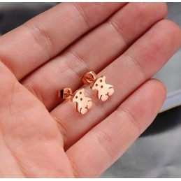 Boucles D'Oreilles En Titane En Forme D'Ours Pour Femme, Qualité Et Quantité Garanties