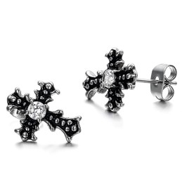 Boucles D'Oreilles Unisexes En Titane Avec Croix De Qualité Fiable
