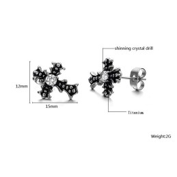 Boucles D'Oreilles Unisexes En Titane Avec Croix De Qualité Fiable