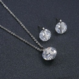 Collier Et Boucles D'Oreilles En Titane Avec Strass, La Reine De La Qualité